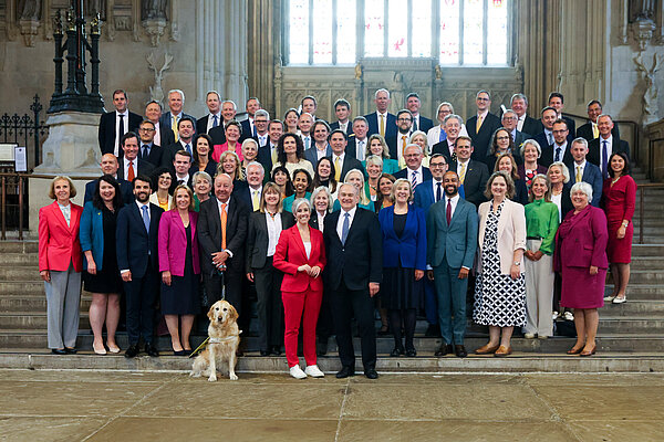 All 72 Liberal Democrat MPs elected at the 2024 General Election, in Westminster Hall