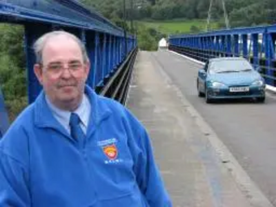 Newburn councillor Mike Lynch at the re-opened Newburn Bridge