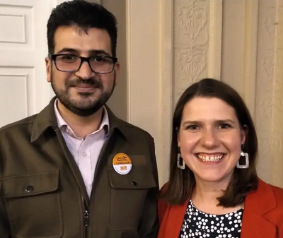 Cllr Ali Avaei and Jo Swinson