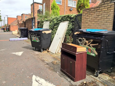 Back lane dumping by student landlords in Newcastle