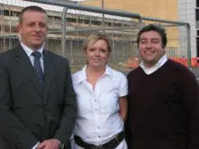 Denton councillors Graham Middleton, Sharon Middleton and Newcastle North spokesman Ron Beadle at Denton Park shopping centre