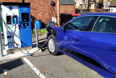 Electric car on charge