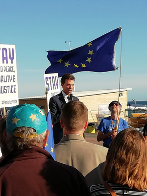 Tom Brake speaks at Broghton seafront rally