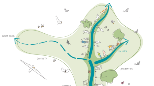Schematic map of Ouseburn Way