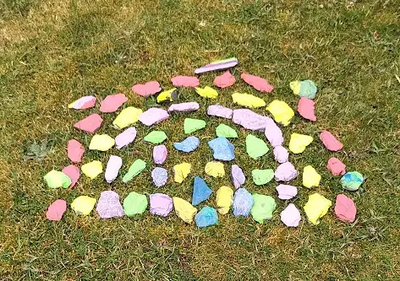 Rainbow pebbles for NHS