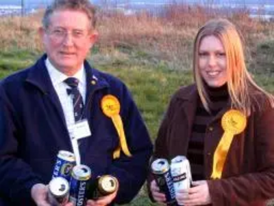 Councillors Joanne Park and Lawrence Hunter welcome the new on-street booze ban for Lemington